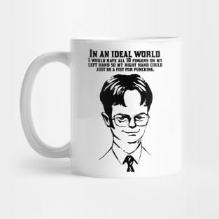 Dwight Schrute In an ideal world Quote Inked Mug